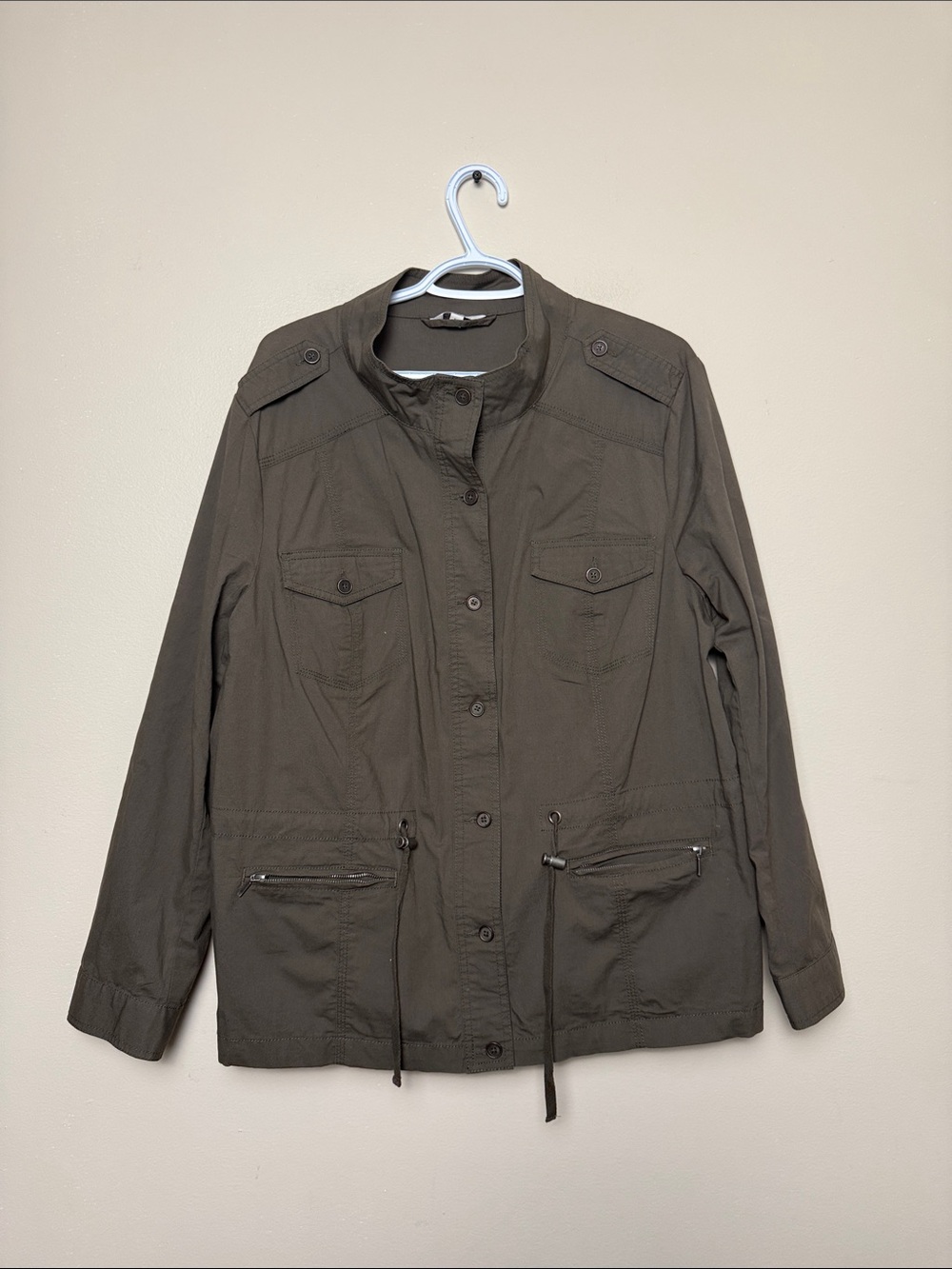 Reitmans Olive Utility Jacket with Drawcord Waist size 18